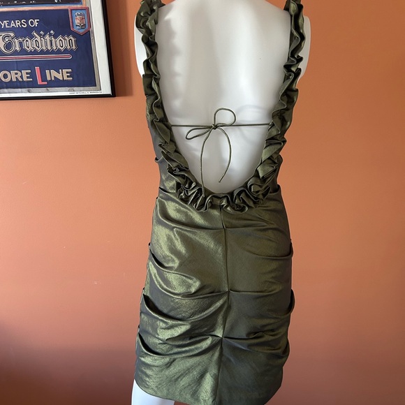 HAILEY shiny moss green mini/prom/cocktail dress - Picture 8 of 9